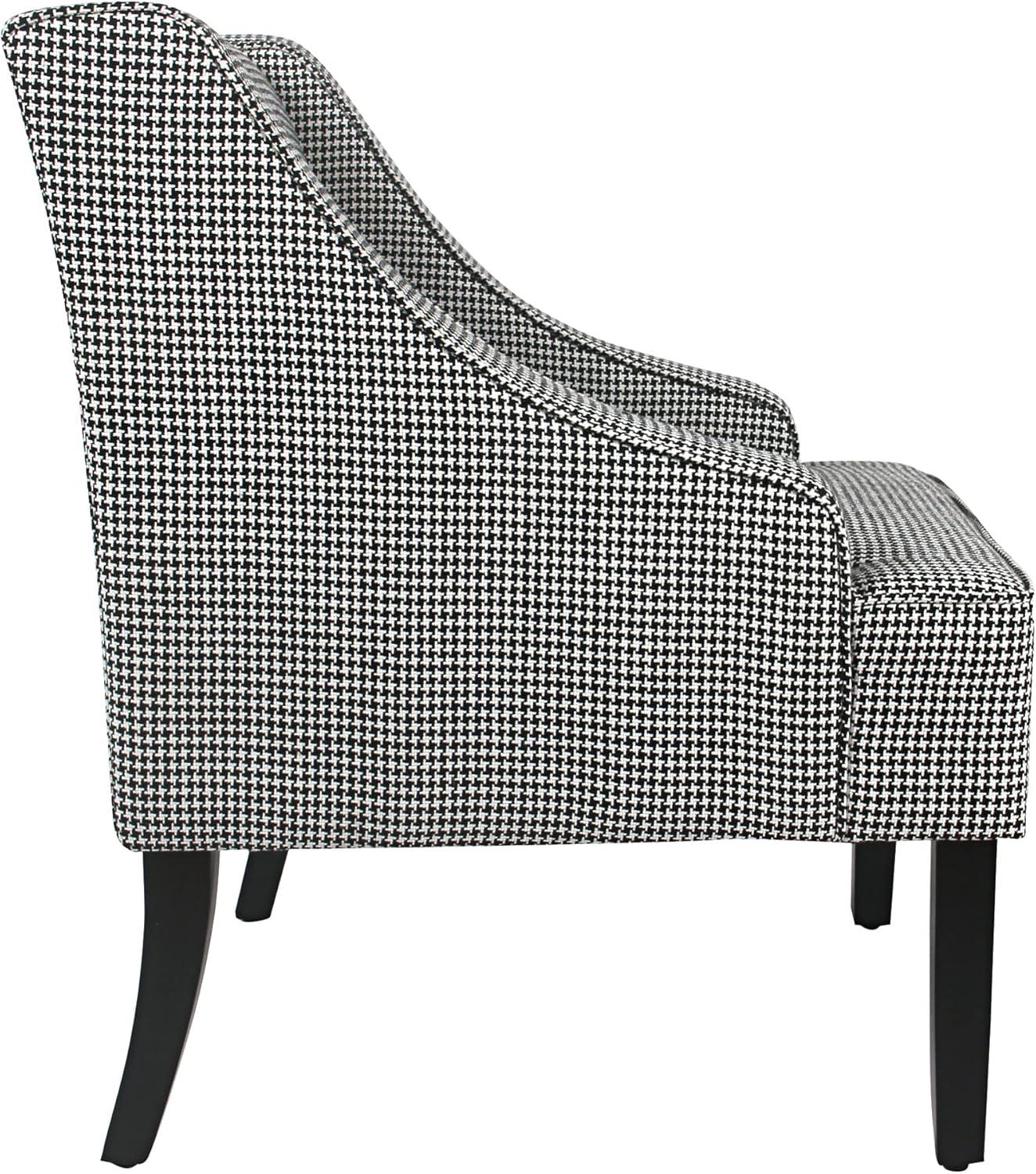 imageHomePop Velvet Swoop Arm Accent Chair Suri BlueBlack and White