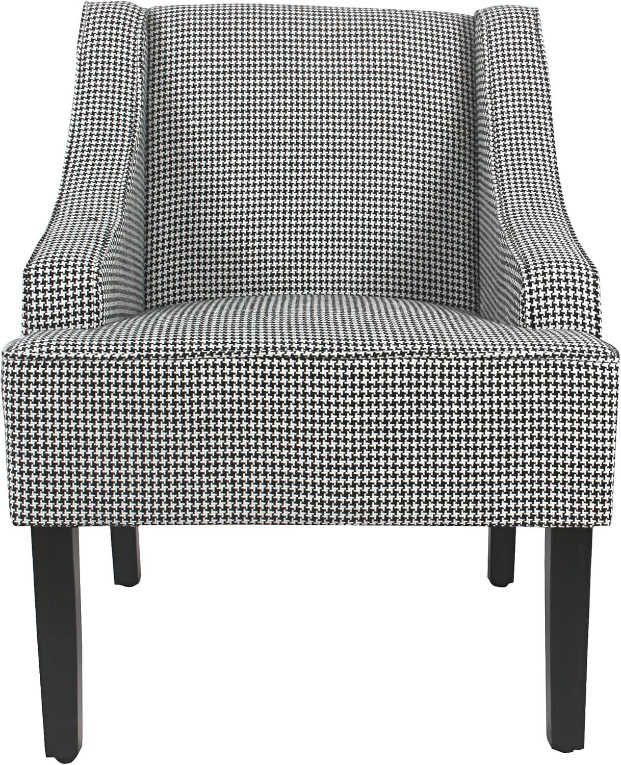 imageHomePop Velvet Swoop Arm Accent Chair Suri BlueBlack and White
