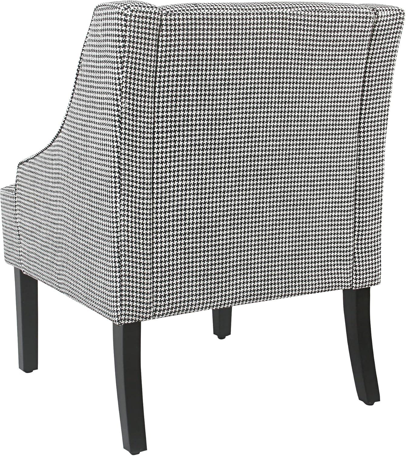 imageHomePop Velvet Swoop Arm Accent Chair Suri BlueBlack and White