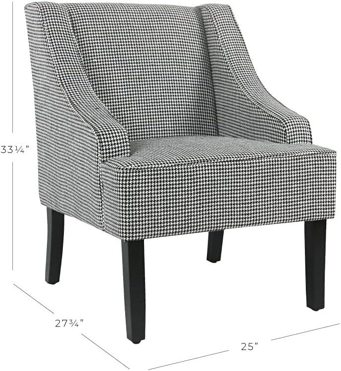 imageHomePop Velvet Swoop Arm Accent Chair Suri BlueBlack and White