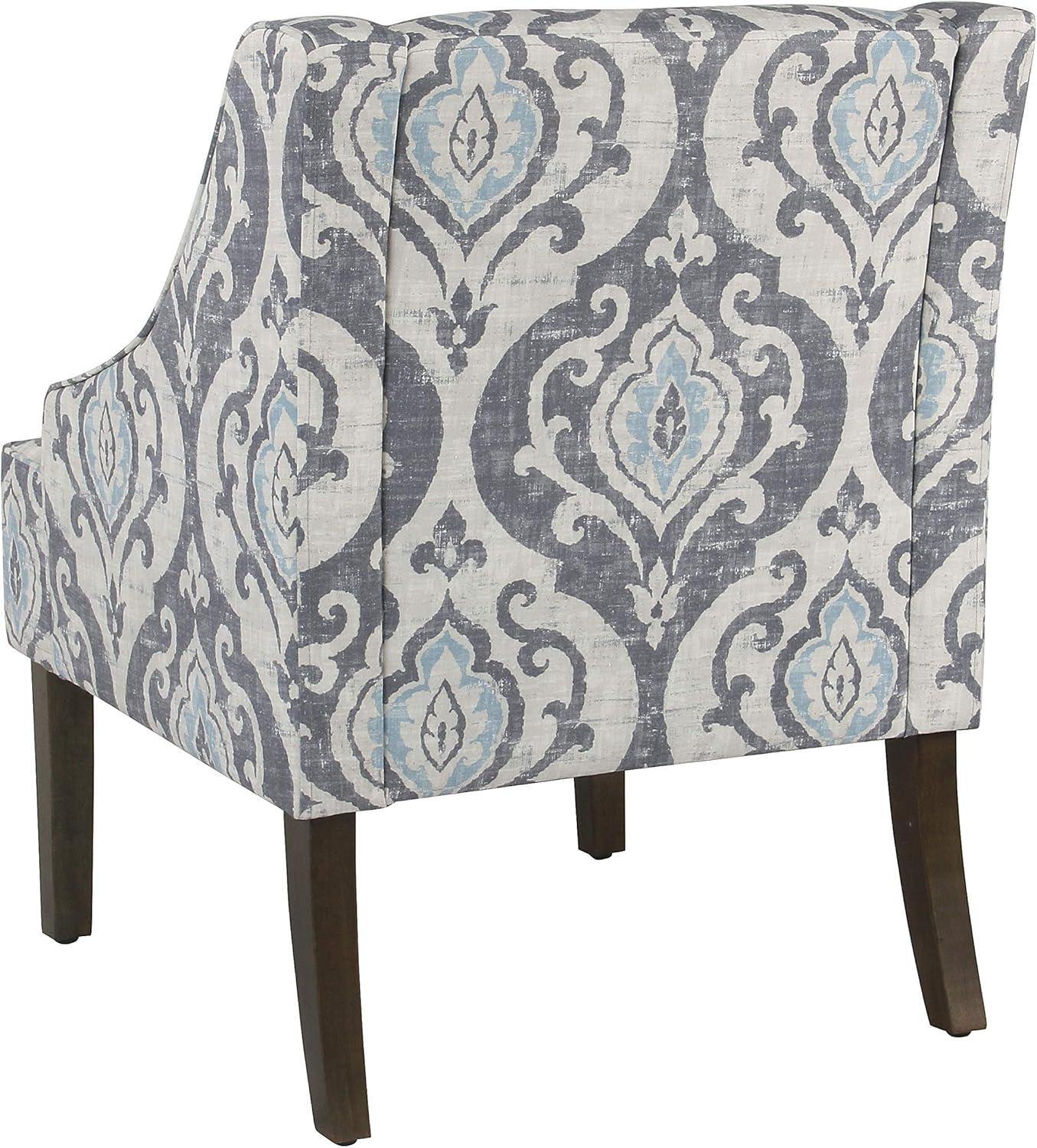 imageHomePop Velvet Swoop Arm Accent Chair Suri BlueBlue