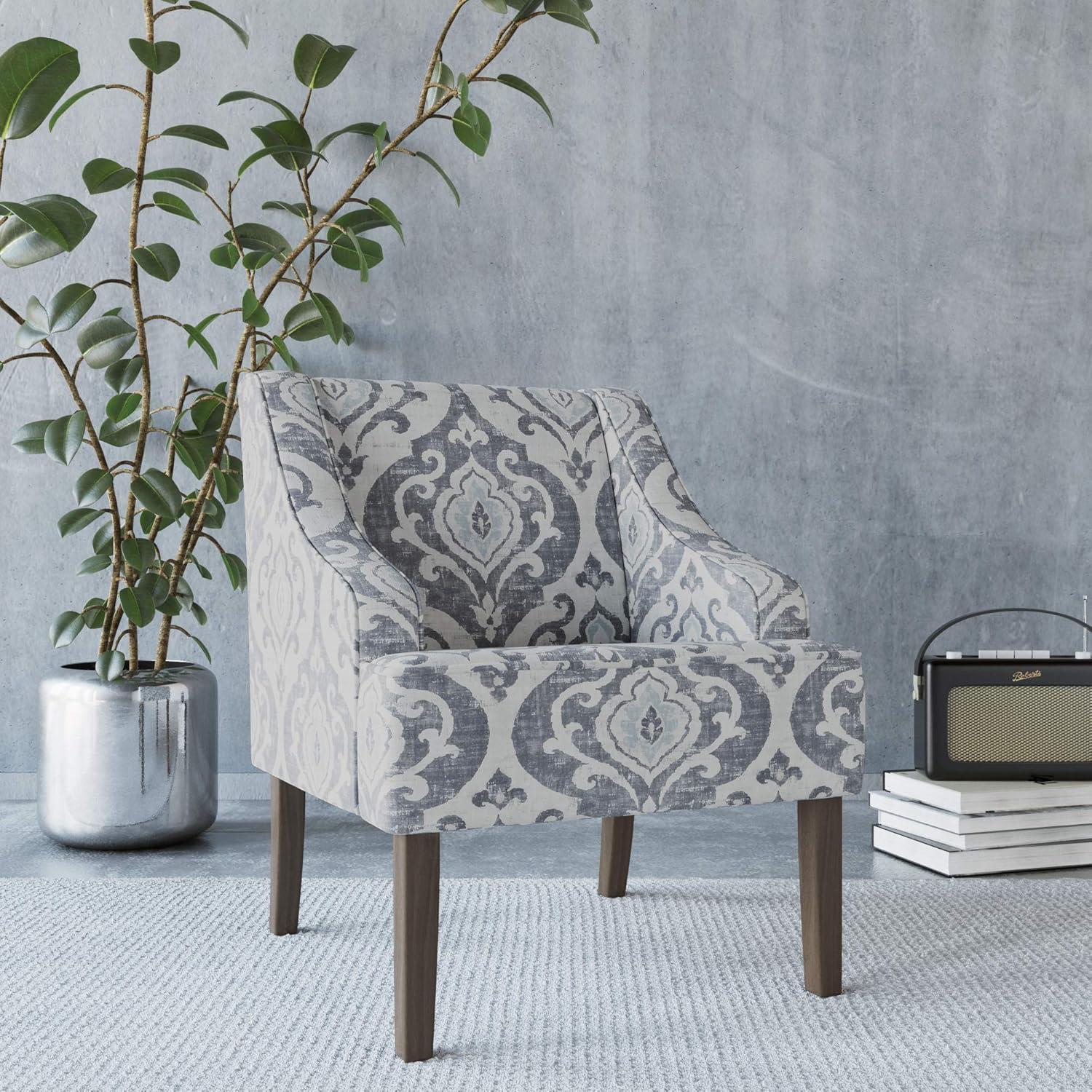 imageHomePop Velvet Swoop Arm Accent Chair Suri BlueBlue