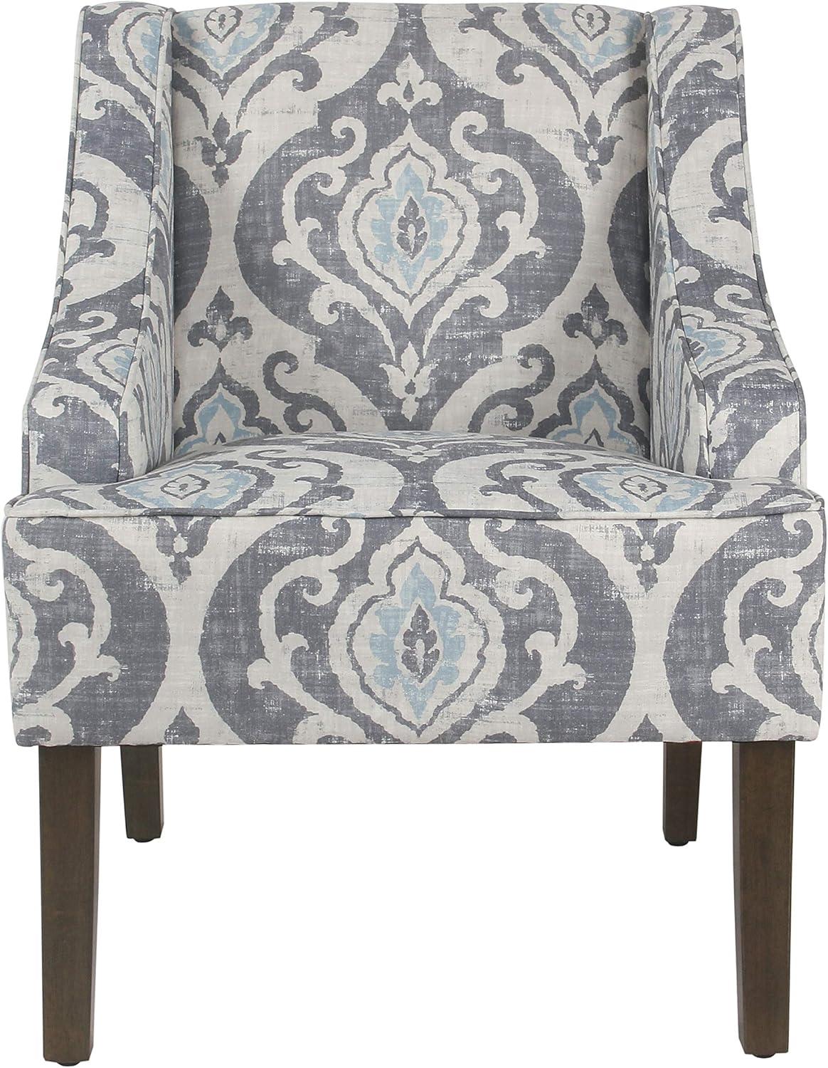 imageHomePop Velvet Swoop Arm Accent Chair Suri BlueBlue
