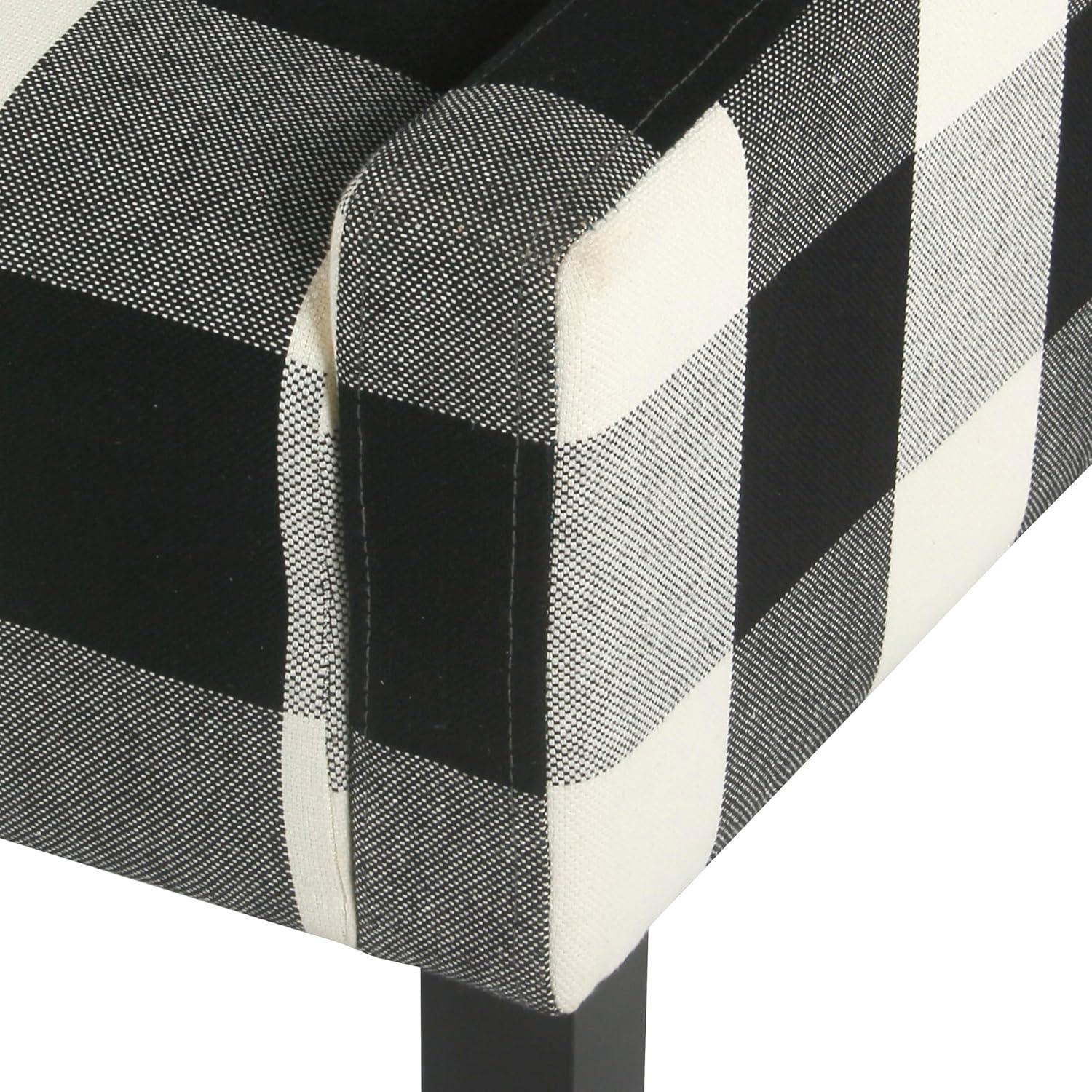 imageHomePop Velvet Swoop Arm Accent Chair Suri BlueBuffalo Black Plaid