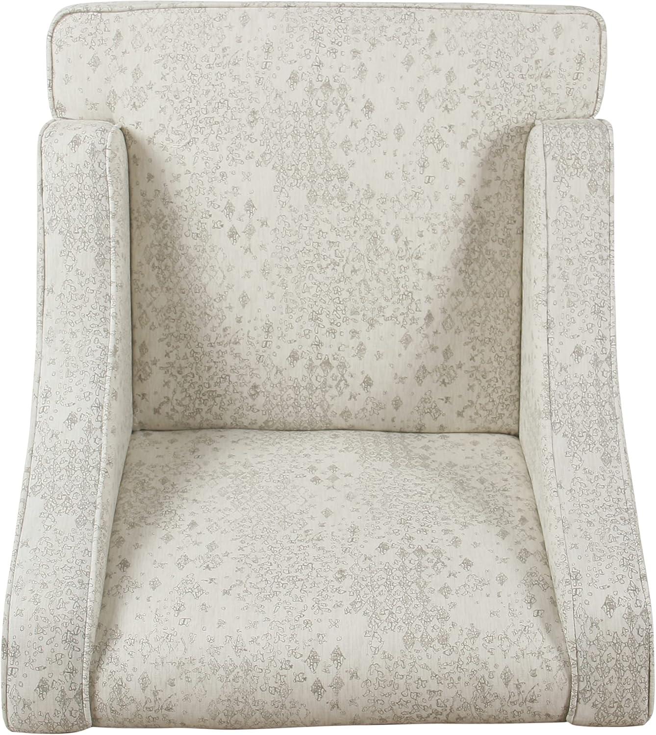 imageHomePop Velvet Swoop Arm Accent Chair Suri BlueCream and Gray Vintage Stencil