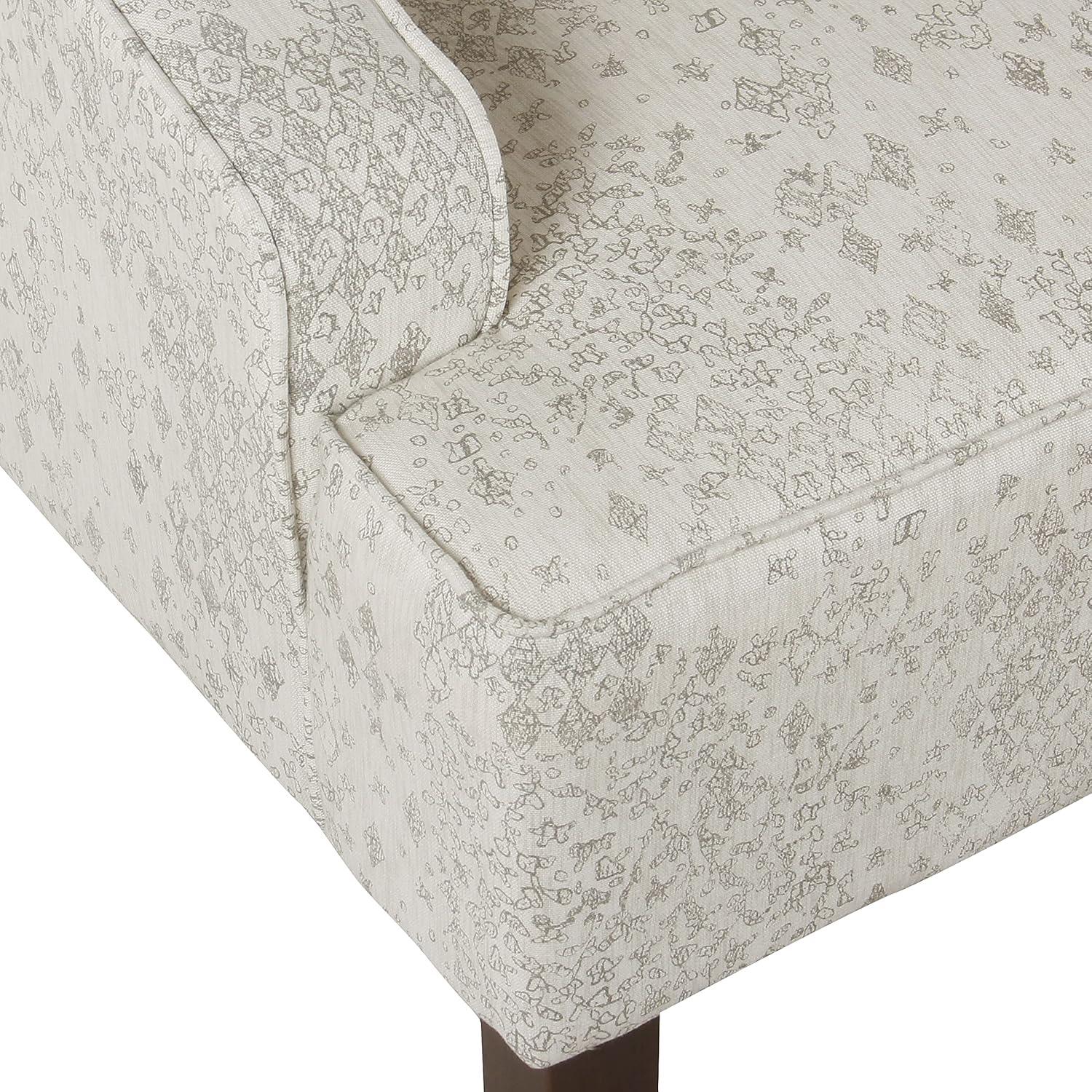 imageHomePop Velvet Swoop Arm Accent Chair Suri BlueCream and Gray Vintage Stencil