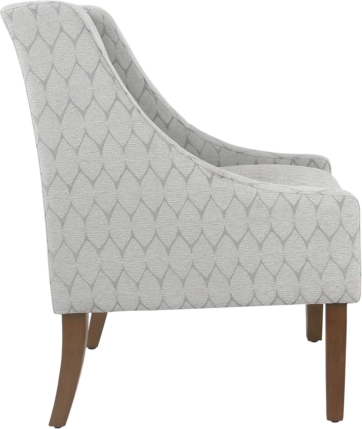 imageHomePop Velvet Swoop Arm Accent Chair Suri BlueGray Leaf