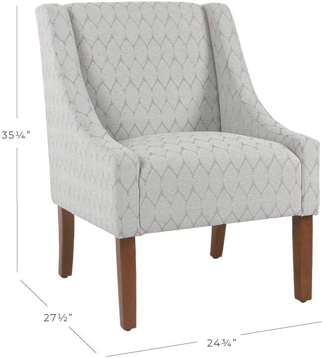 imageHomePop Velvet Swoop Arm Accent Chair Suri BlueGray Leaf