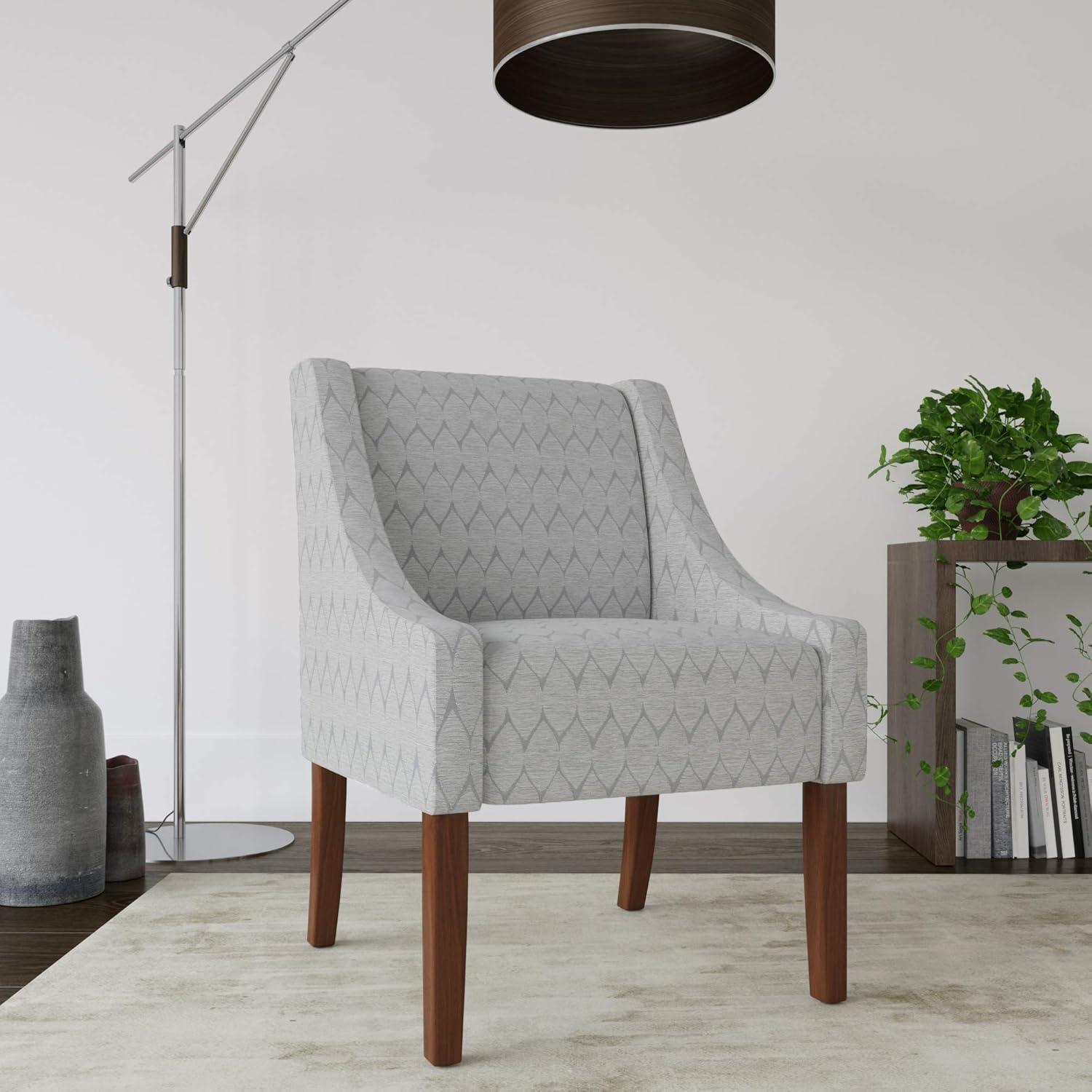 imageHomePop Velvet Swoop Arm Accent Chair Suri BlueGray Leaf