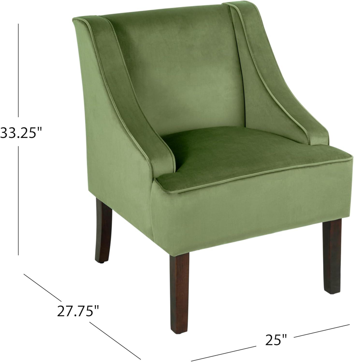 imageHomePop Velvet Swoop Arm Accent Chair Suri BlueGreen Velvet