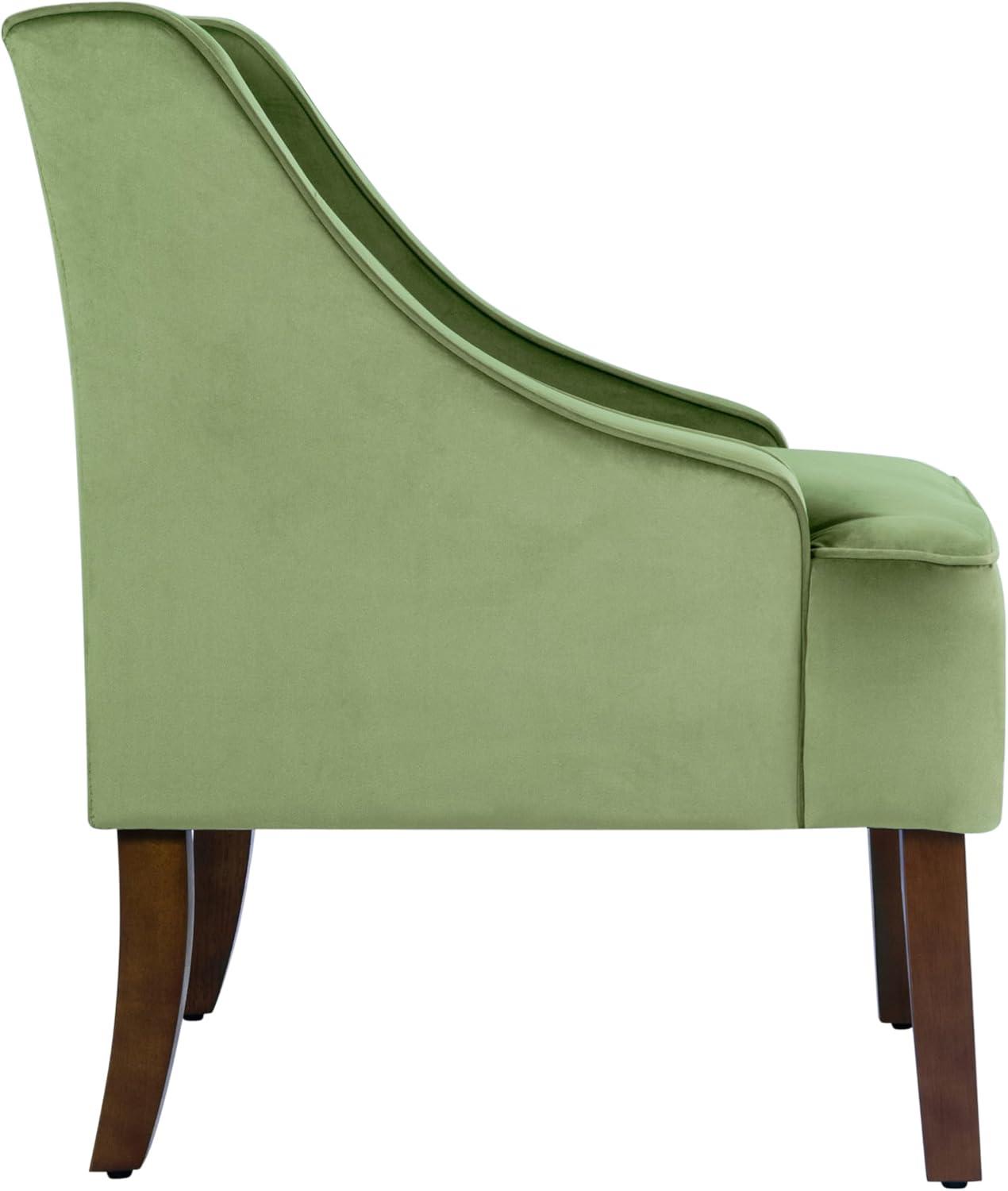 imageHomePop Velvet Swoop Arm Accent Chair Suri BlueGreen Velvet
