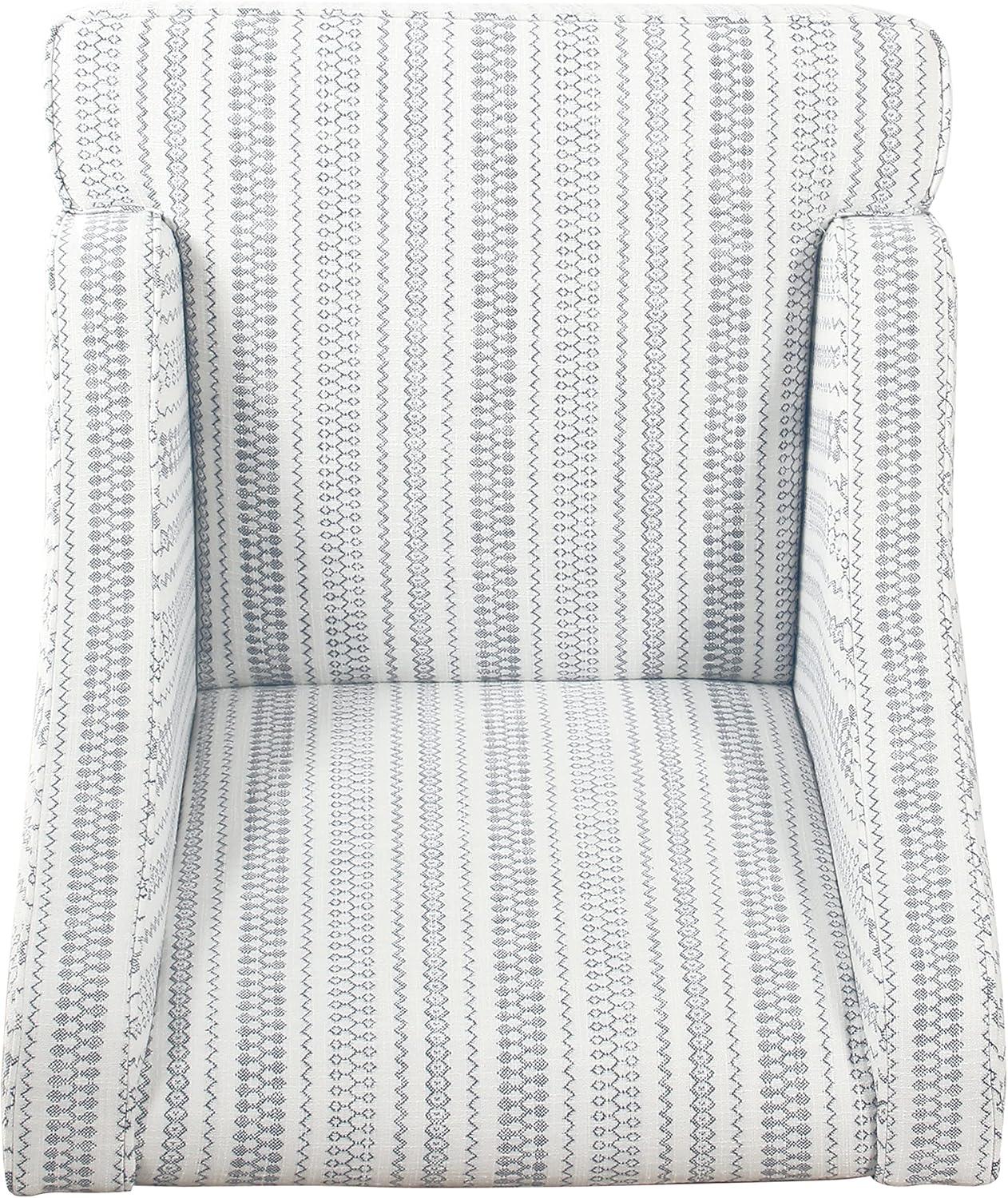 imageHomePop Velvet Swoop Arm Accent Chair Suri BlueIvory Stripe