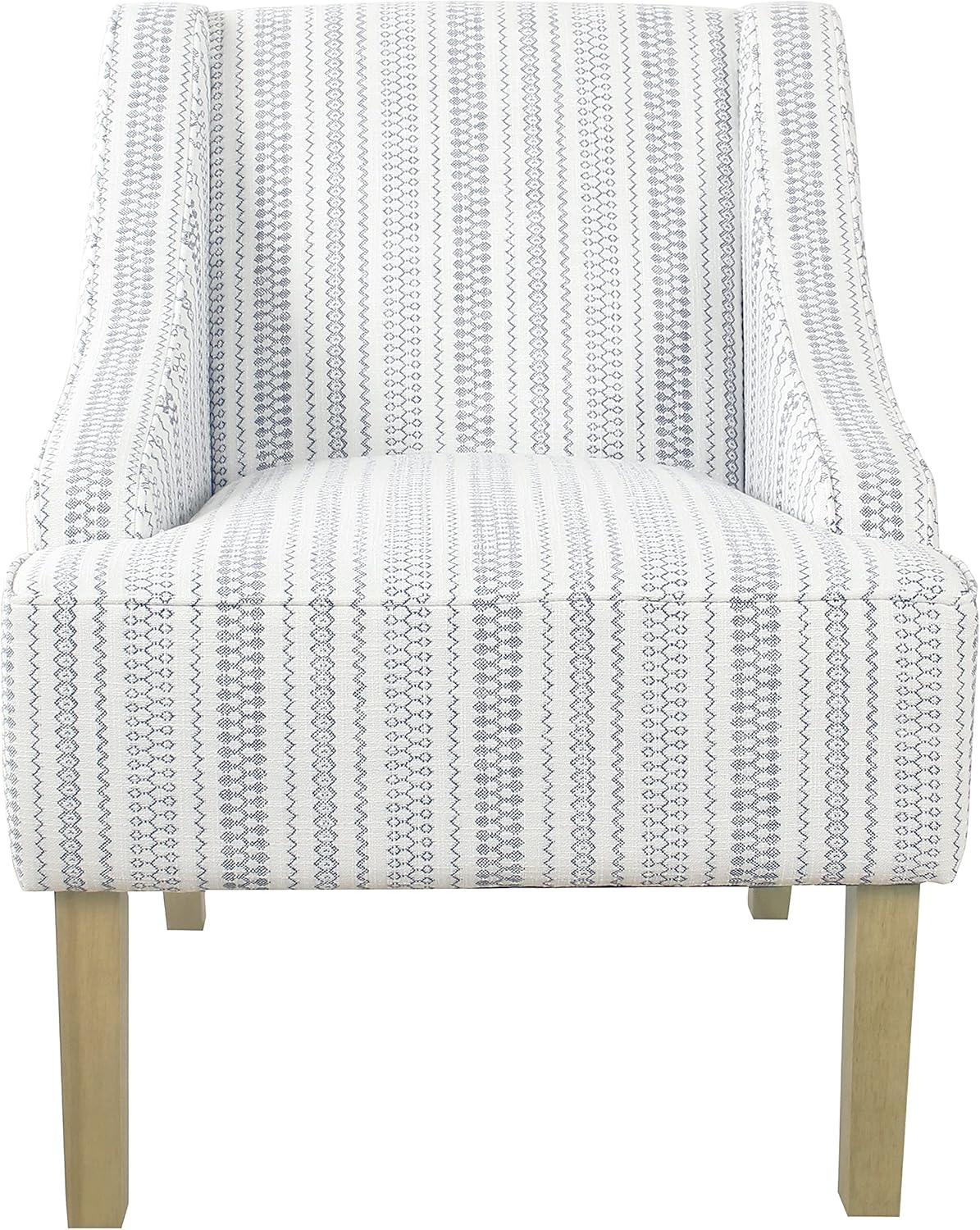 imageHomePop Velvet Swoop Arm Accent Chair Suri BlueIvory Stripe