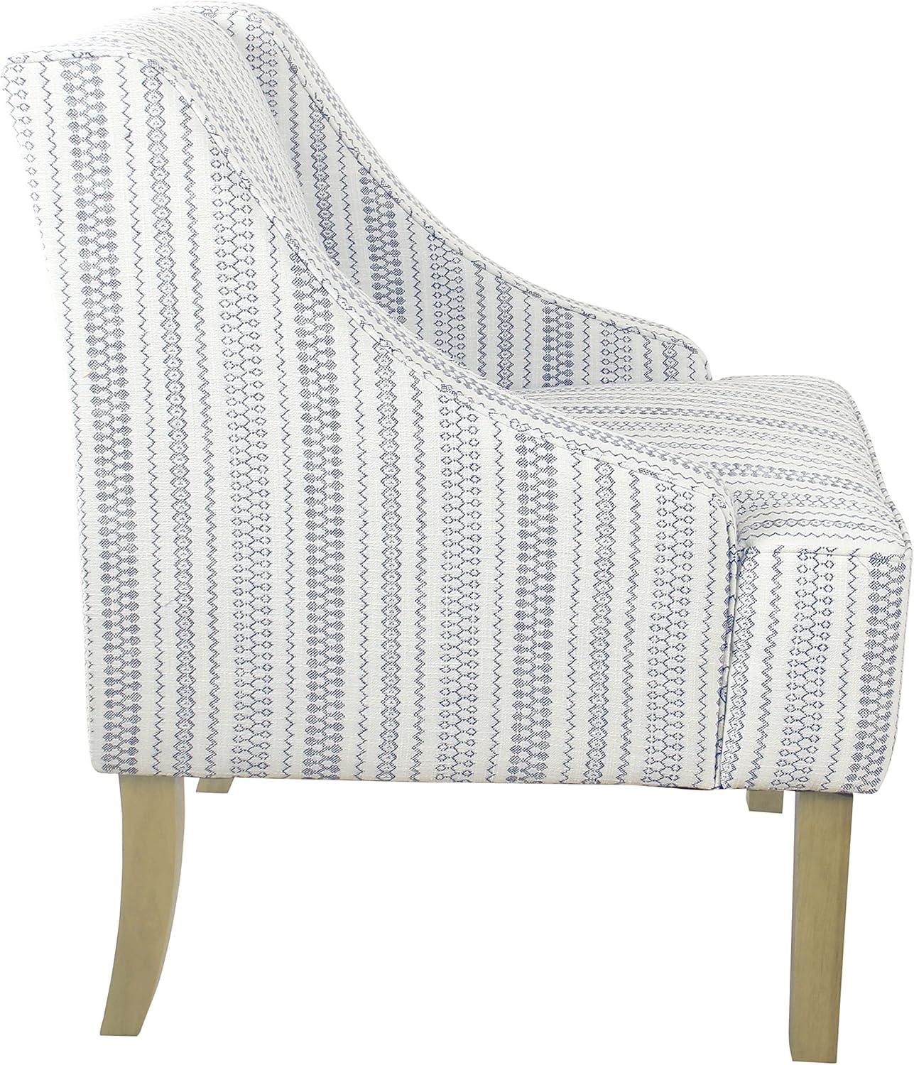 imageHomePop Velvet Swoop Arm Accent Chair Suri BlueIvory Stripe
