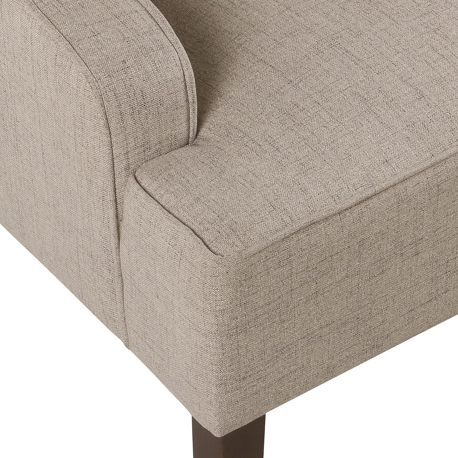 imageHomePop Velvet Swoop Arm Accent Chair Suri BlueNatural Linen