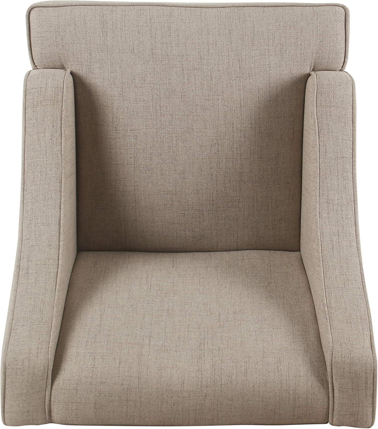 imageHomePop Velvet Swoop Arm Accent Chair Suri BlueNatural Linen