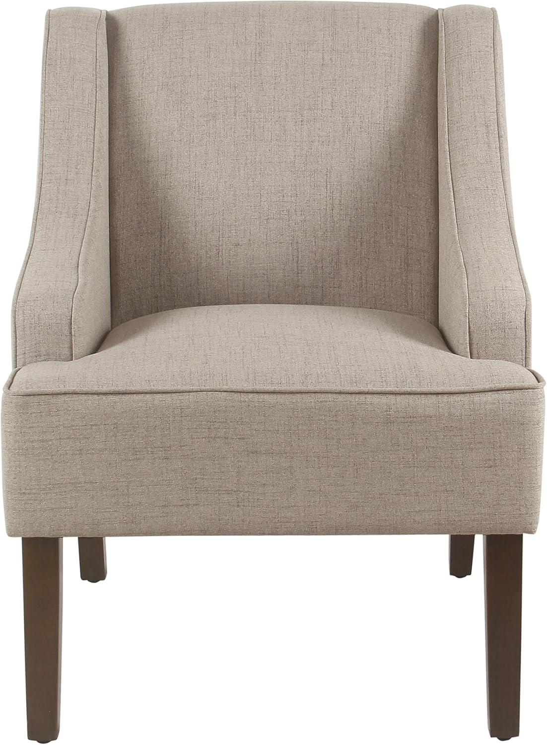 imageHomePop Velvet Swoop Arm Accent Chair Suri BlueNatural Linen