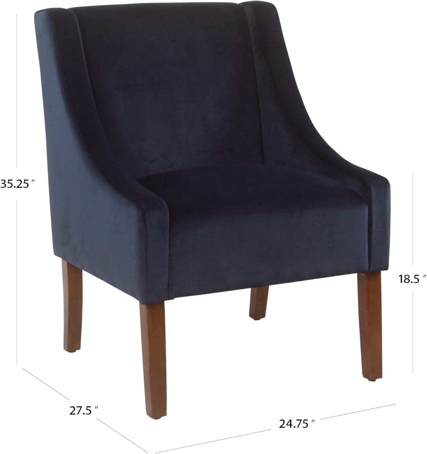 imageHomePop Velvet Swoop Arm Accent Chair Suri BlueNavy