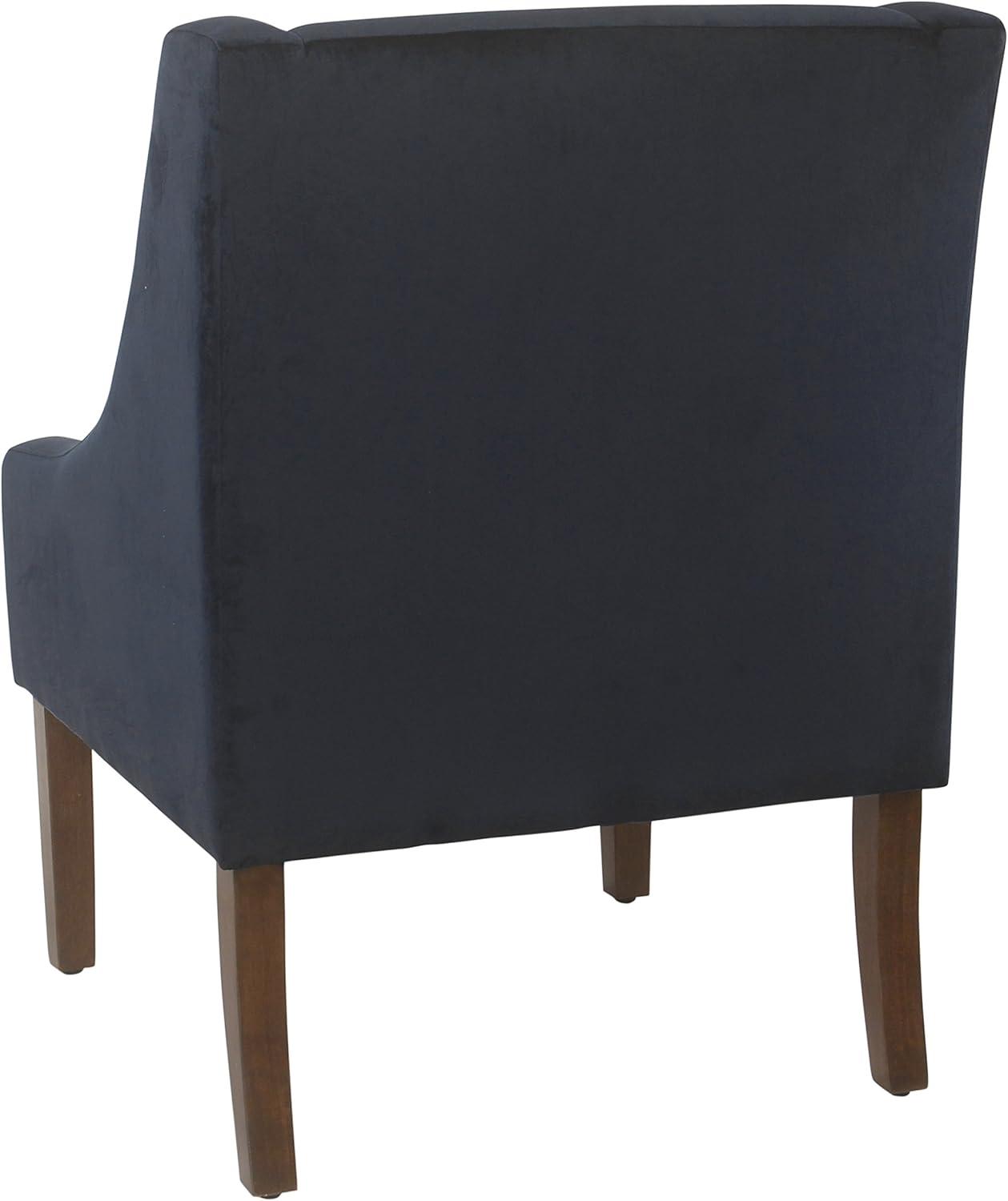 imageHomePop Velvet Swoop Arm Accent Chair Suri BlueNavy
