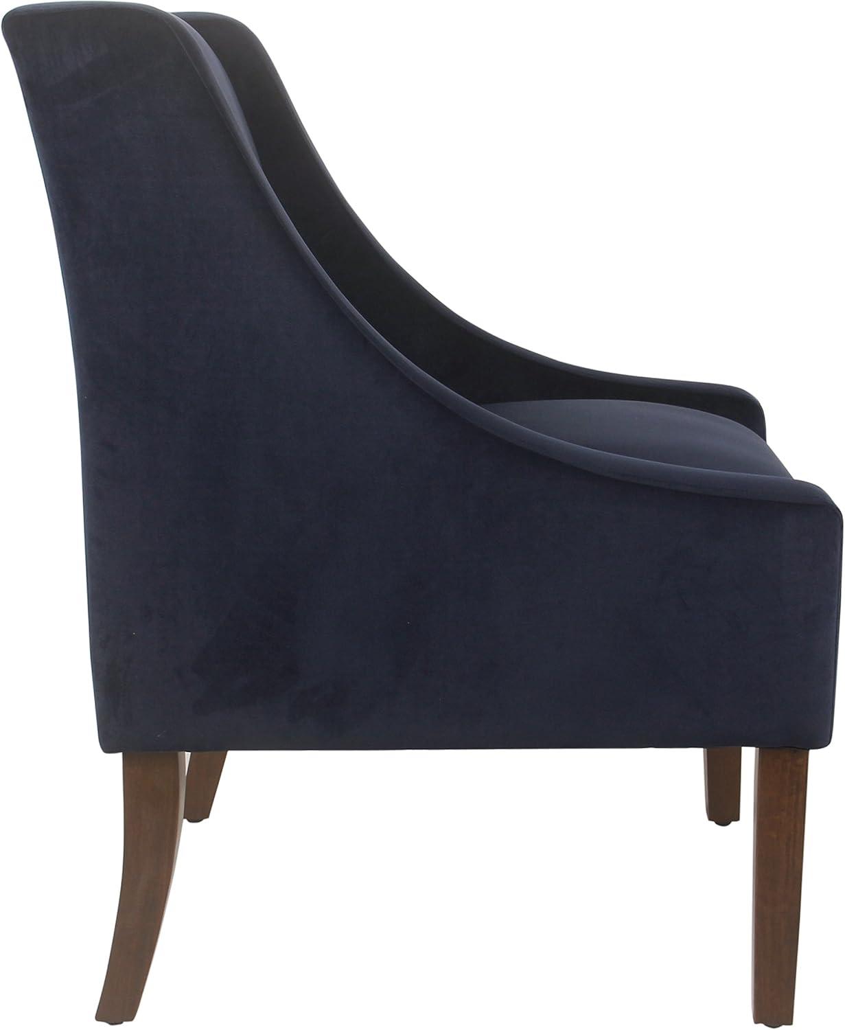 imageHomePop Velvet Swoop Arm Accent Chair Suri BlueNavy