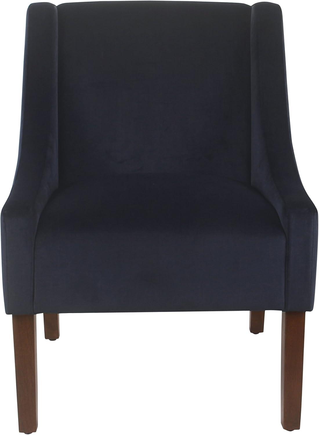 imageHomePop Velvet Swoop Arm Accent Chair Suri BlueNavy