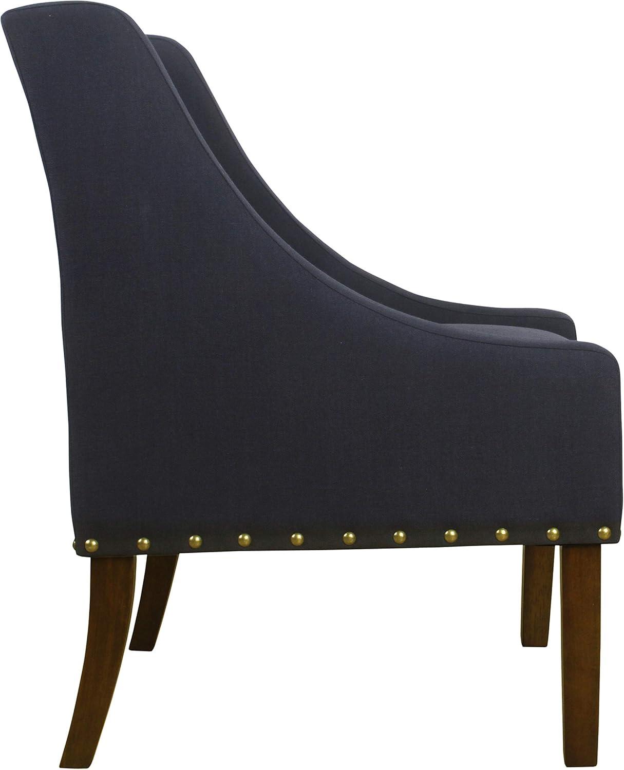 imageHomePop Velvet Swoop Arm Accent Chair Suri BlueNavy Eclipse