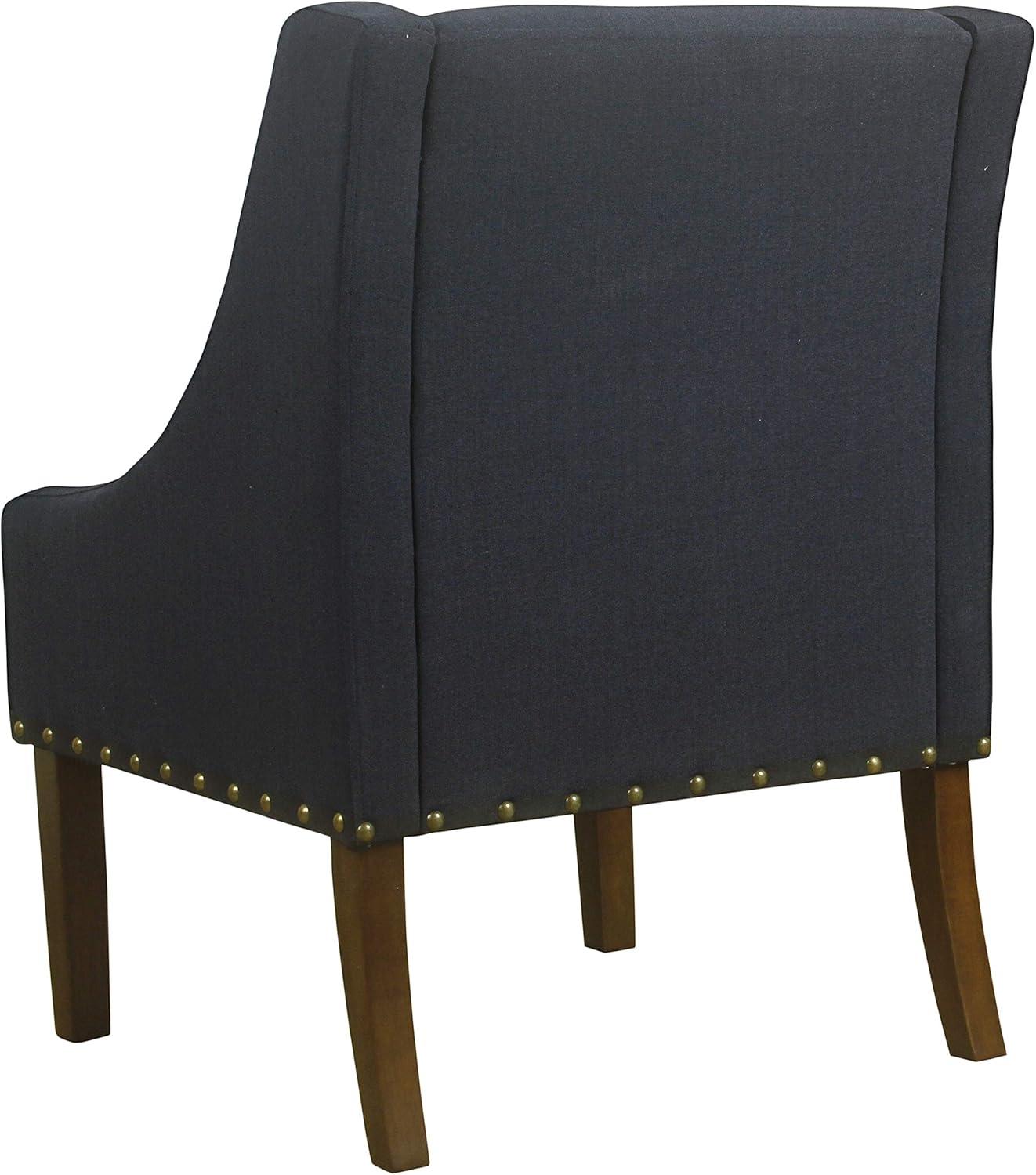 imageHomePop Velvet Swoop Arm Accent Chair Suri BlueNavy Eclipse
