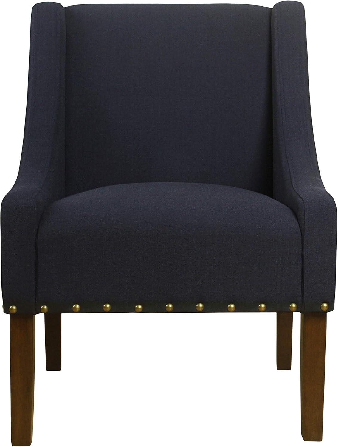 imageHomePop Velvet Swoop Arm Accent Chair Suri BlueNavy Eclipse