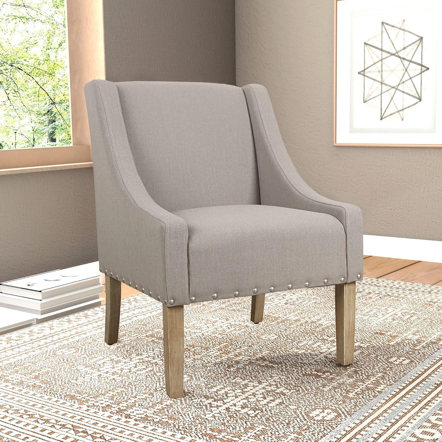 imageHomePop Velvet Swoop Arm Accent Chair Suri BlueSand Dune