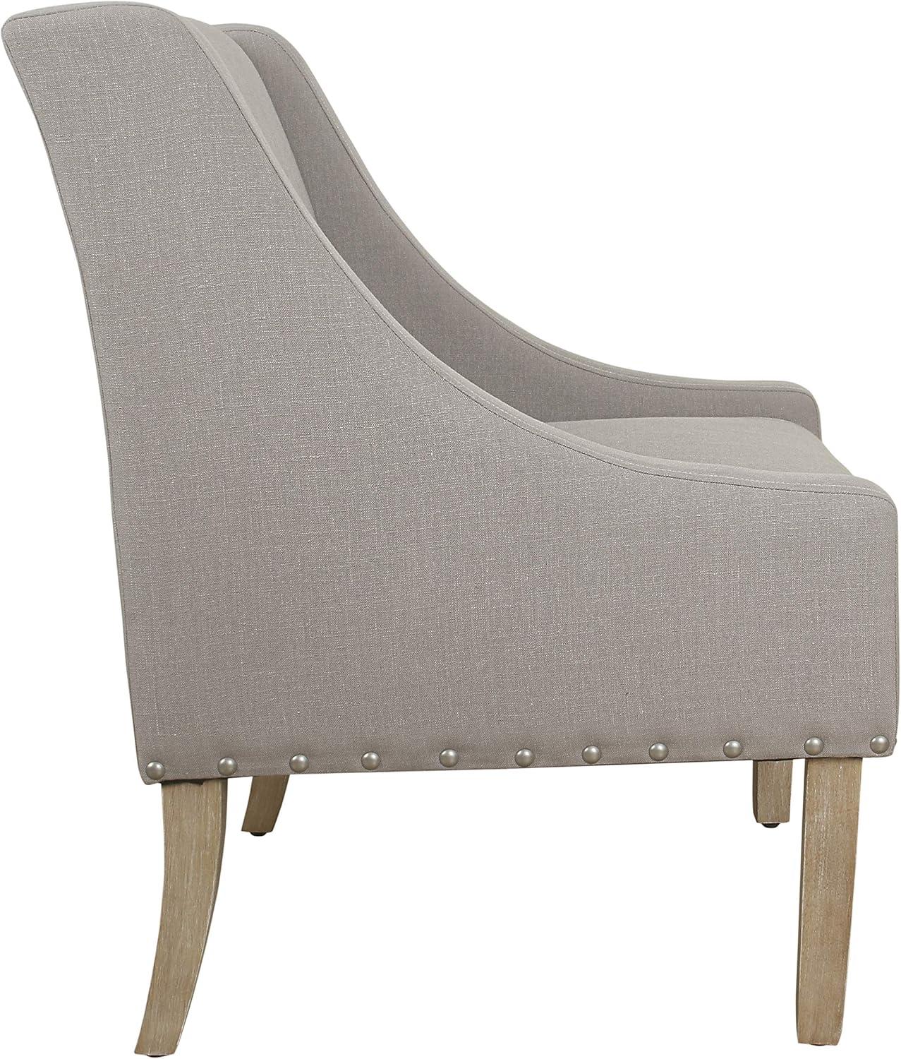 imageHomePop Velvet Swoop Arm Accent Chair Suri BlueSand Dune