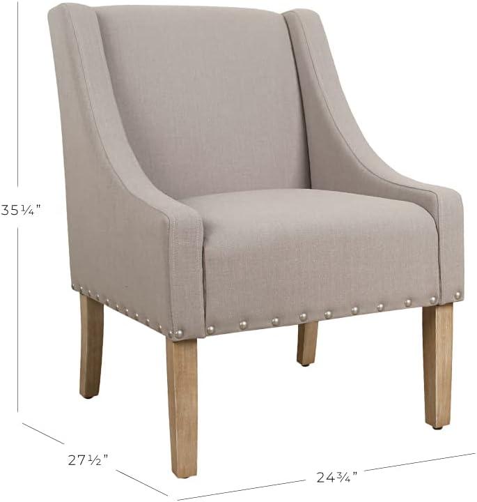 imageHomePop Velvet Swoop Arm Accent Chair Suri BlueSand Dune