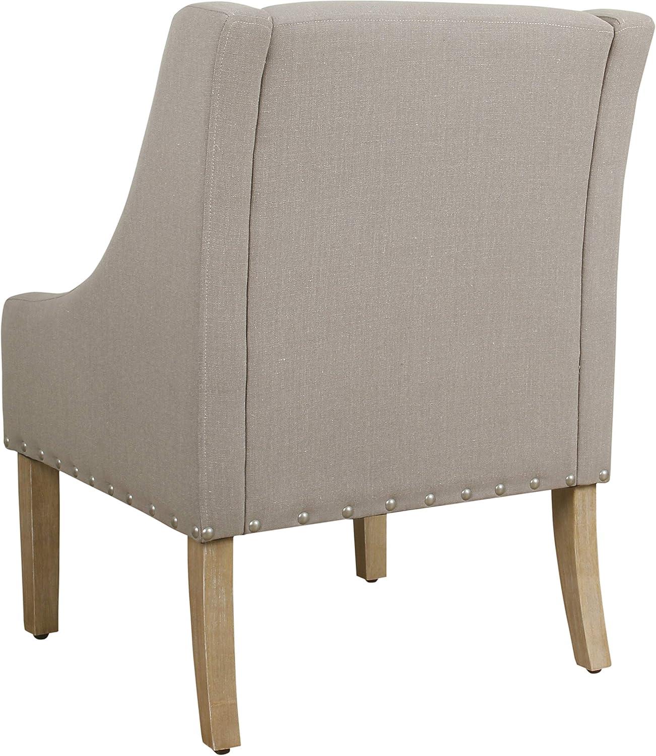 imageHomePop Velvet Swoop Arm Accent Chair Suri BlueSand Dune