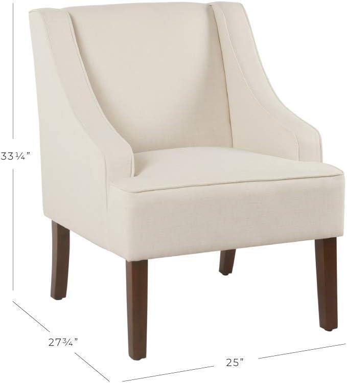 imageHomePop Velvet Swoop Arm Accent Chair Suri BlueWarm Ivory