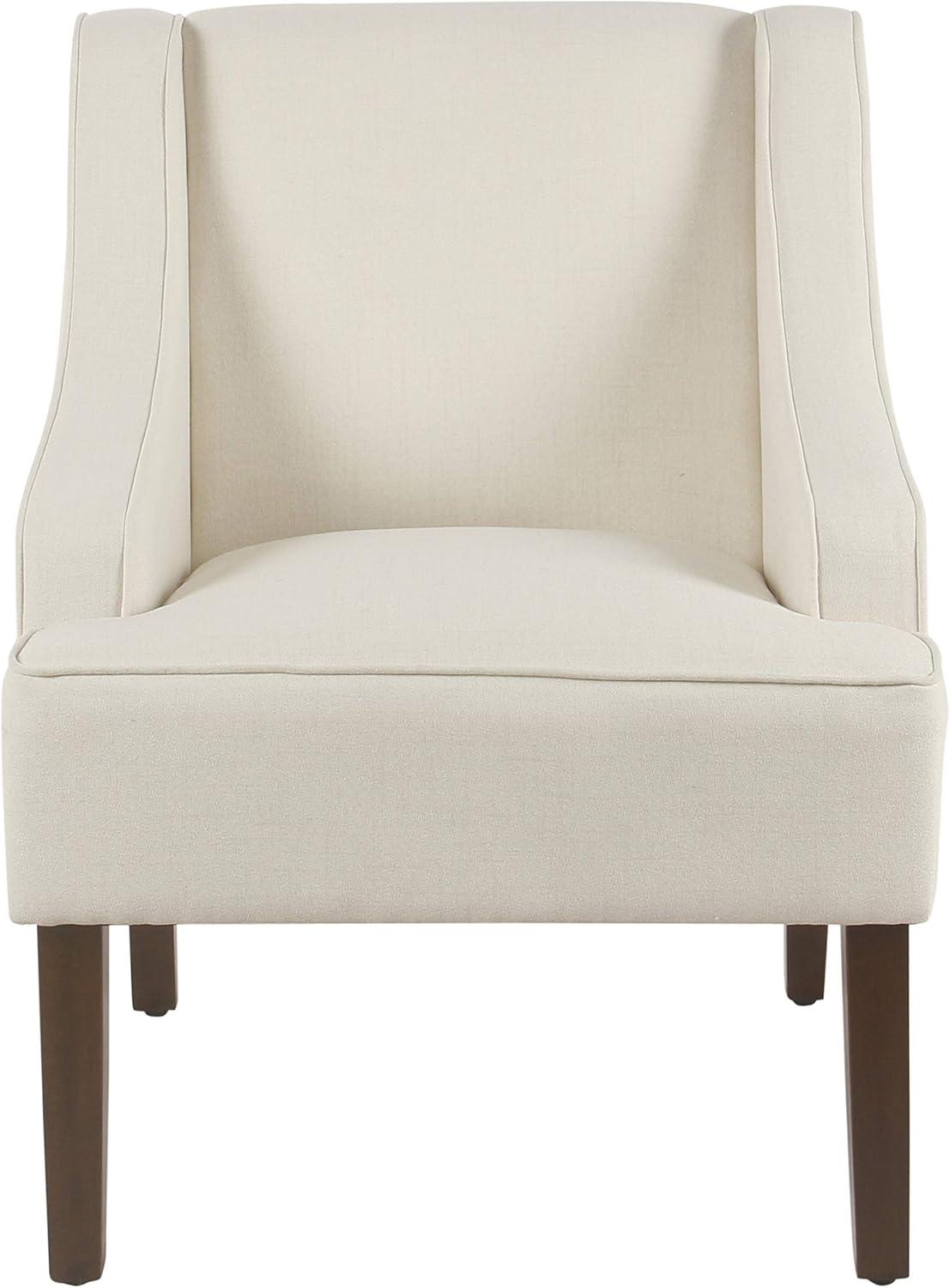 imageHomePop Velvet Swoop Arm Accent Chair Suri BlueWarm Ivory