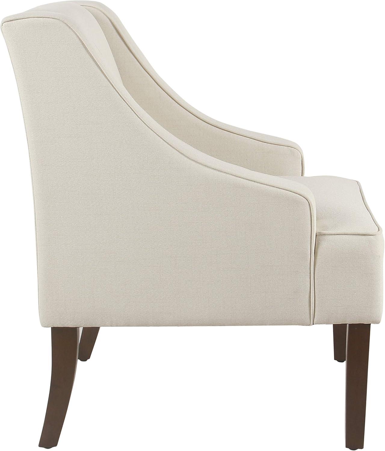 imageHomePop Velvet Swoop Arm Accent Chair Suri BlueWarm Ivory
