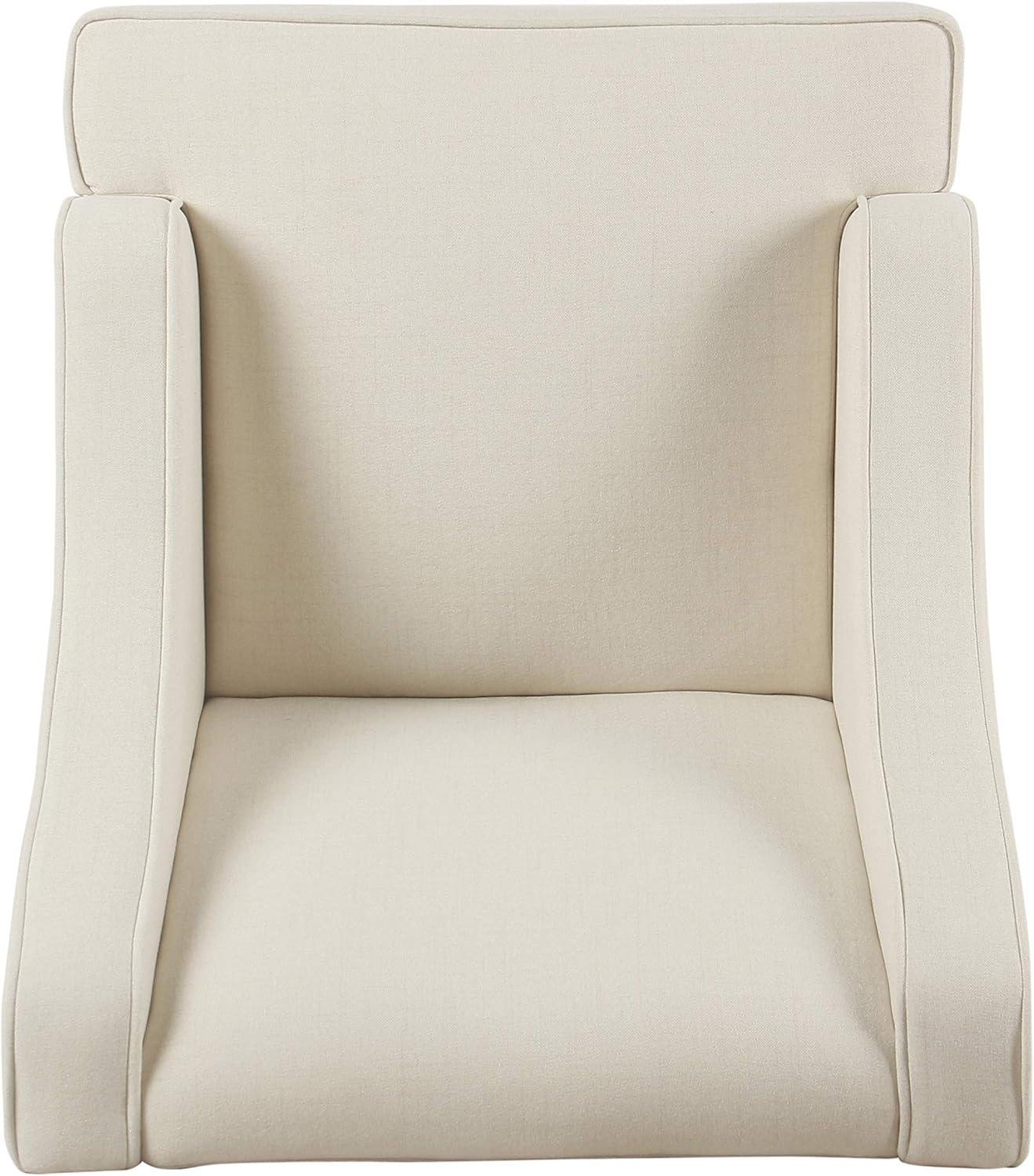 imageHomePop Velvet Swoop Arm Accent Chair Suri BlueWarm Ivory