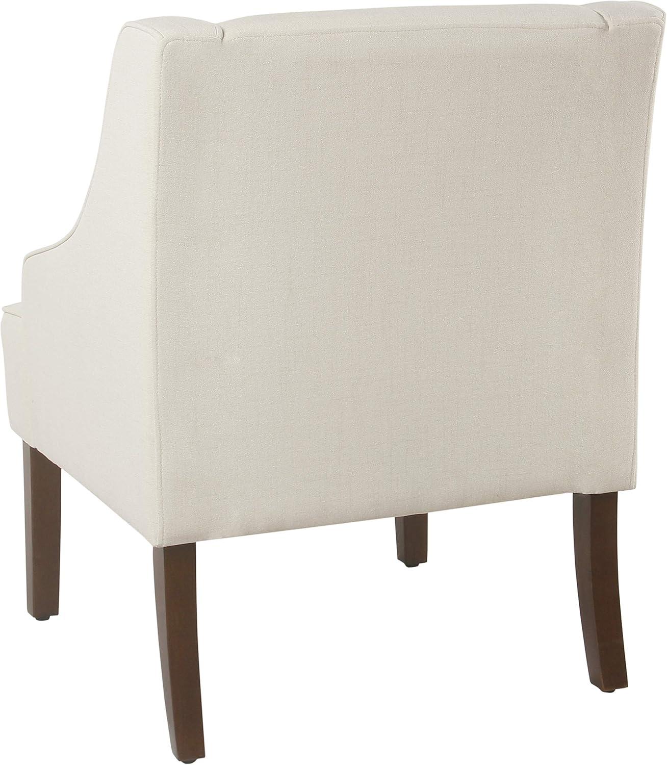imageHomePop Velvet Swoop Arm Accent Chair Suri BlueWarm Ivory