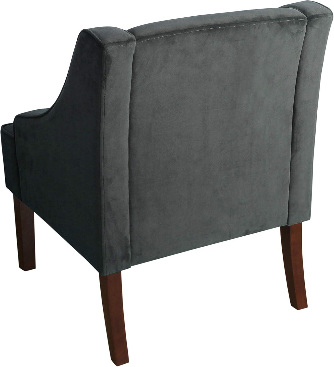 imageHomePop Velvet Swoop Arm LivingRoomChairs Textured Grey