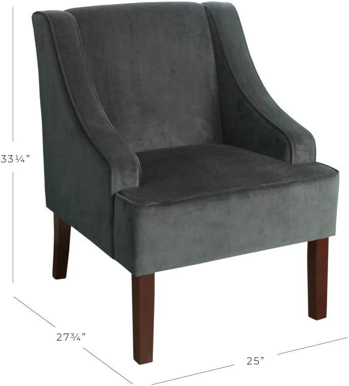 imageHomePop Velvet Swoop Arm LivingRoomChairs Textured Grey