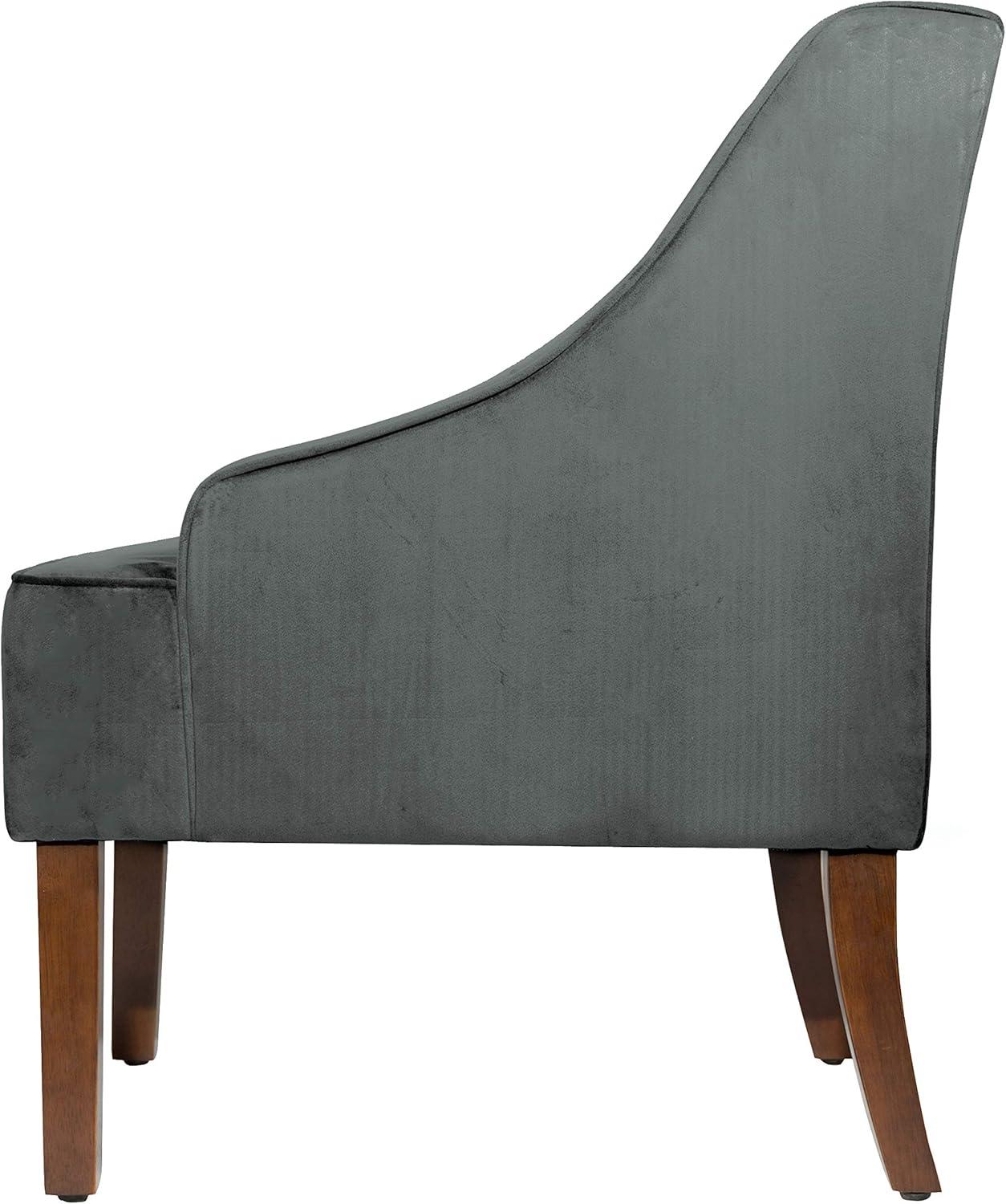 imageHomePop Velvet Swoop Arm LivingRoomChairs Textured Grey