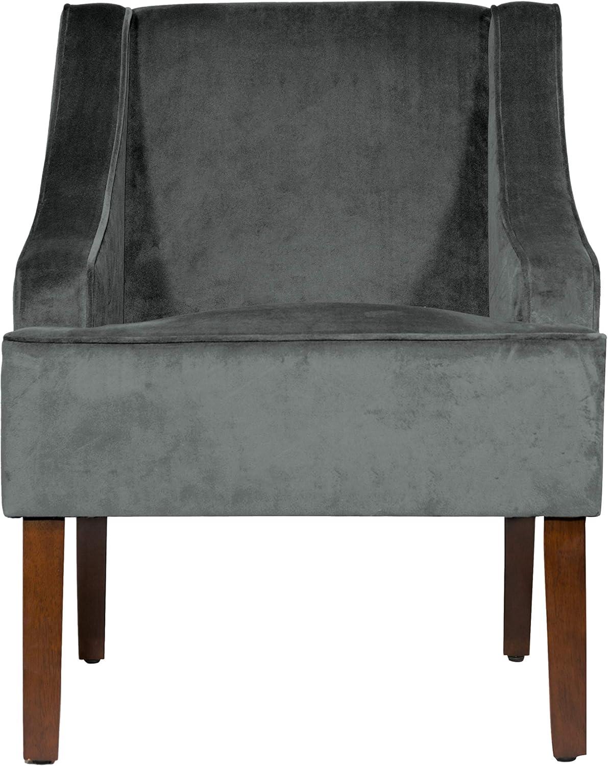 imageHomePop Velvet Swoop Arm LivingRoomChairs Textured Grey