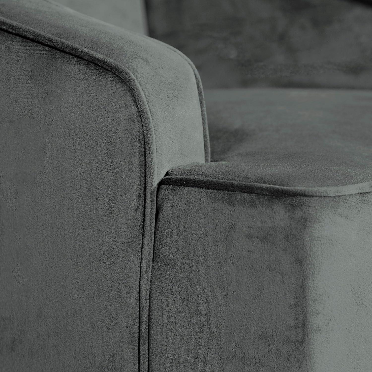 imageHomePop Velvet Swoop Arm LivingRoomChairs Textured Grey