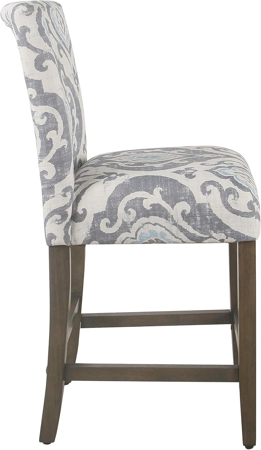 imageHomepop Home Decor Classic Counter Height Bar Stools 24 Inch Bar Stools Decorative Home Furniture Cream Mini Grid PatternSuri Bluesingle Pack