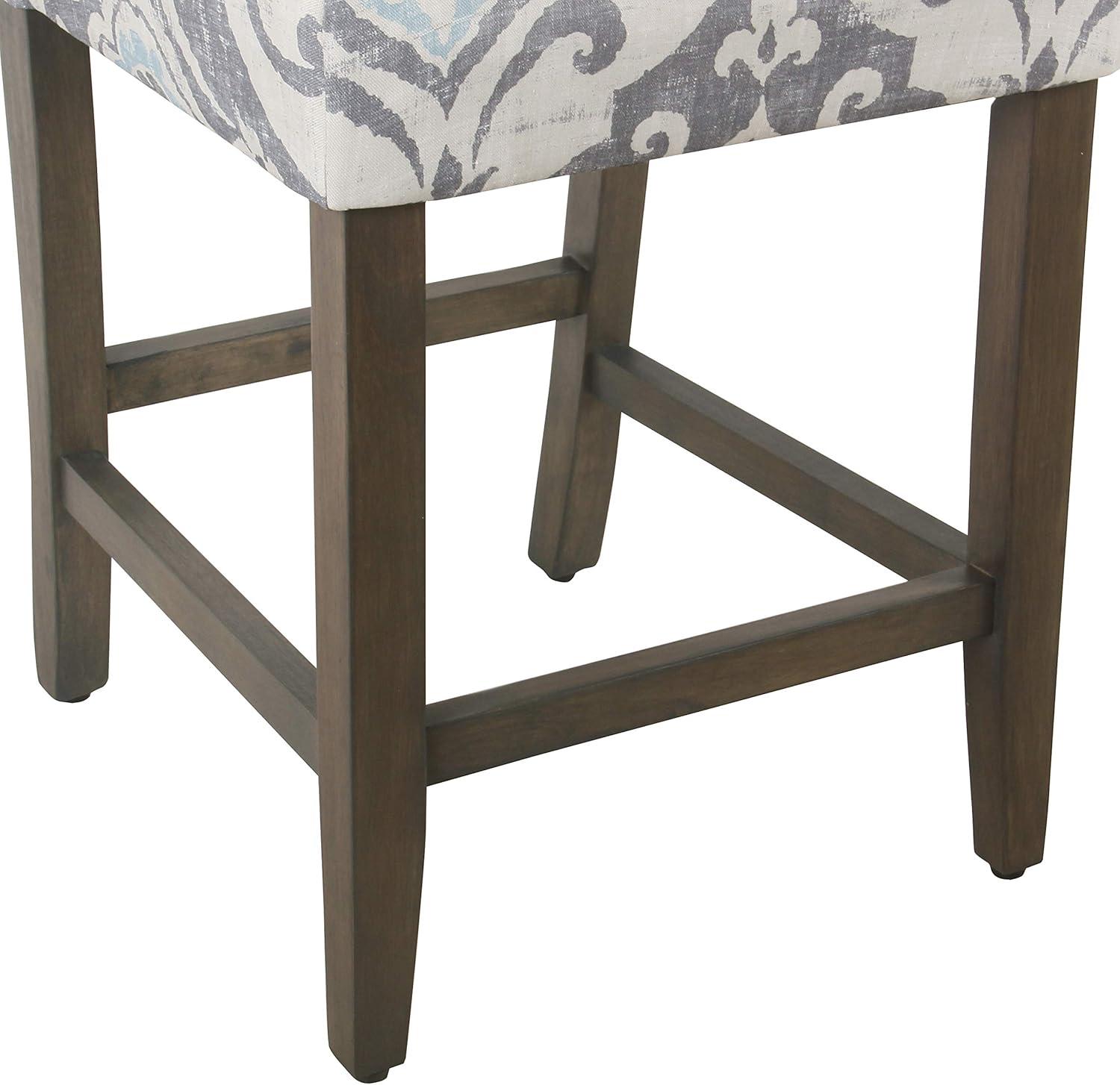 imageHomepop Home Decor Classic Counter Height Bar Stools 24 Inch Bar Stools Decorative Home Furniture Cream Mini Grid PatternSuri Bluesingle Pack