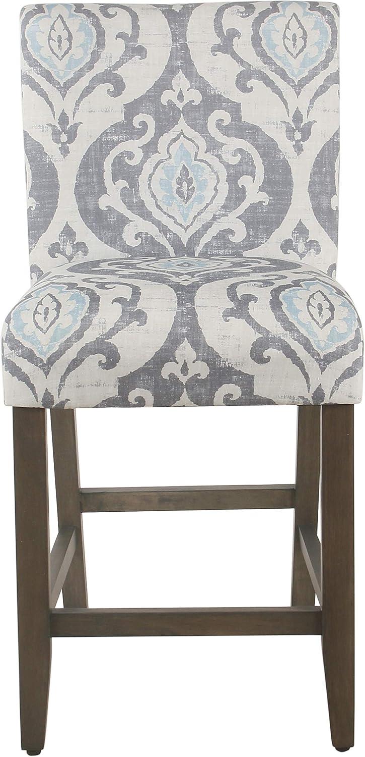 imageHomepop Home Decor Classic Counter Height Bar Stools 24 Inch Bar Stools Decorative Home Furniture Cream Mini Grid PatternSuri Bluesingle Pack