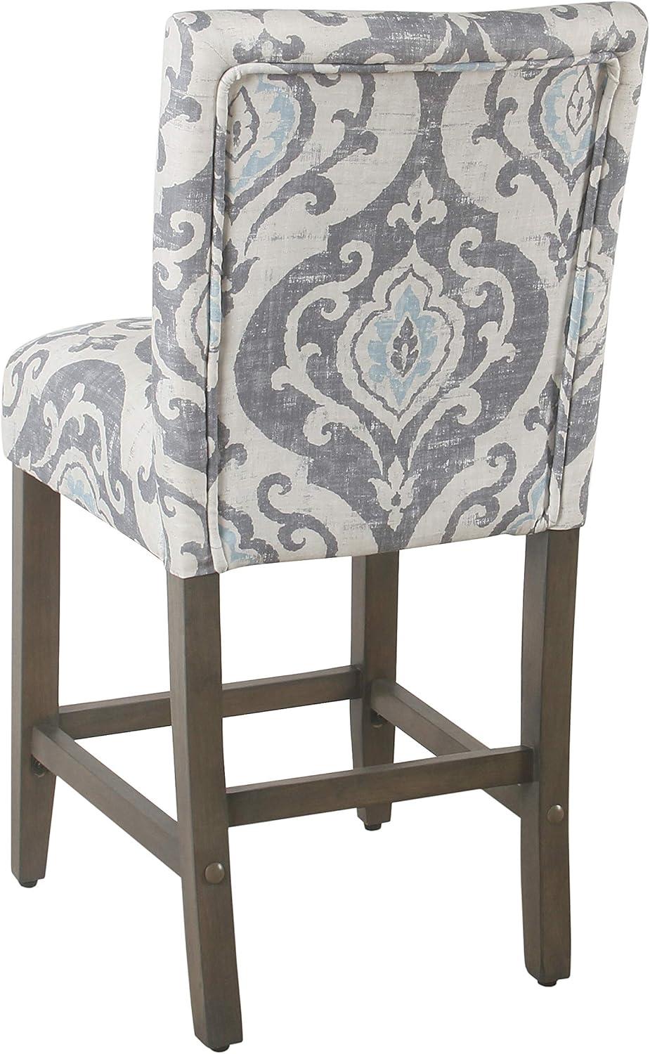 imageHomepop Home Decor Classic Counter Height Bar Stools 24 Inch Bar Stools Decorative Home Furniture Cream Mini Grid PatternSuri Bluesingle Pack