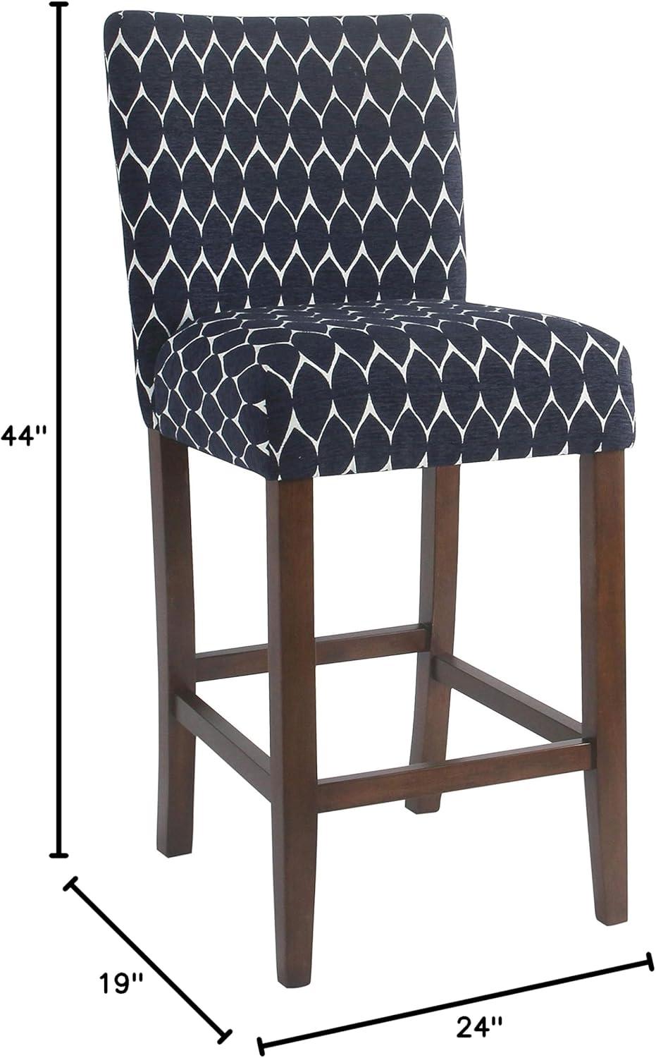 imageHomepop Home Decor Classic Counter Height Bar Stools 24 Inch Bar Stools Decorative Home Furniture Cream Mini Grid PatternTextured Navy