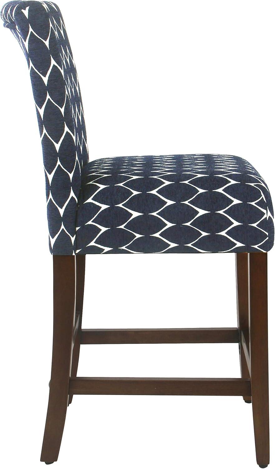 imageHomepop Home Decor Classic Counter Height Bar Stools 24 Inch Bar Stools Decorative Home Furniture Cream Mini Grid PatternTextured Navysingle Pack