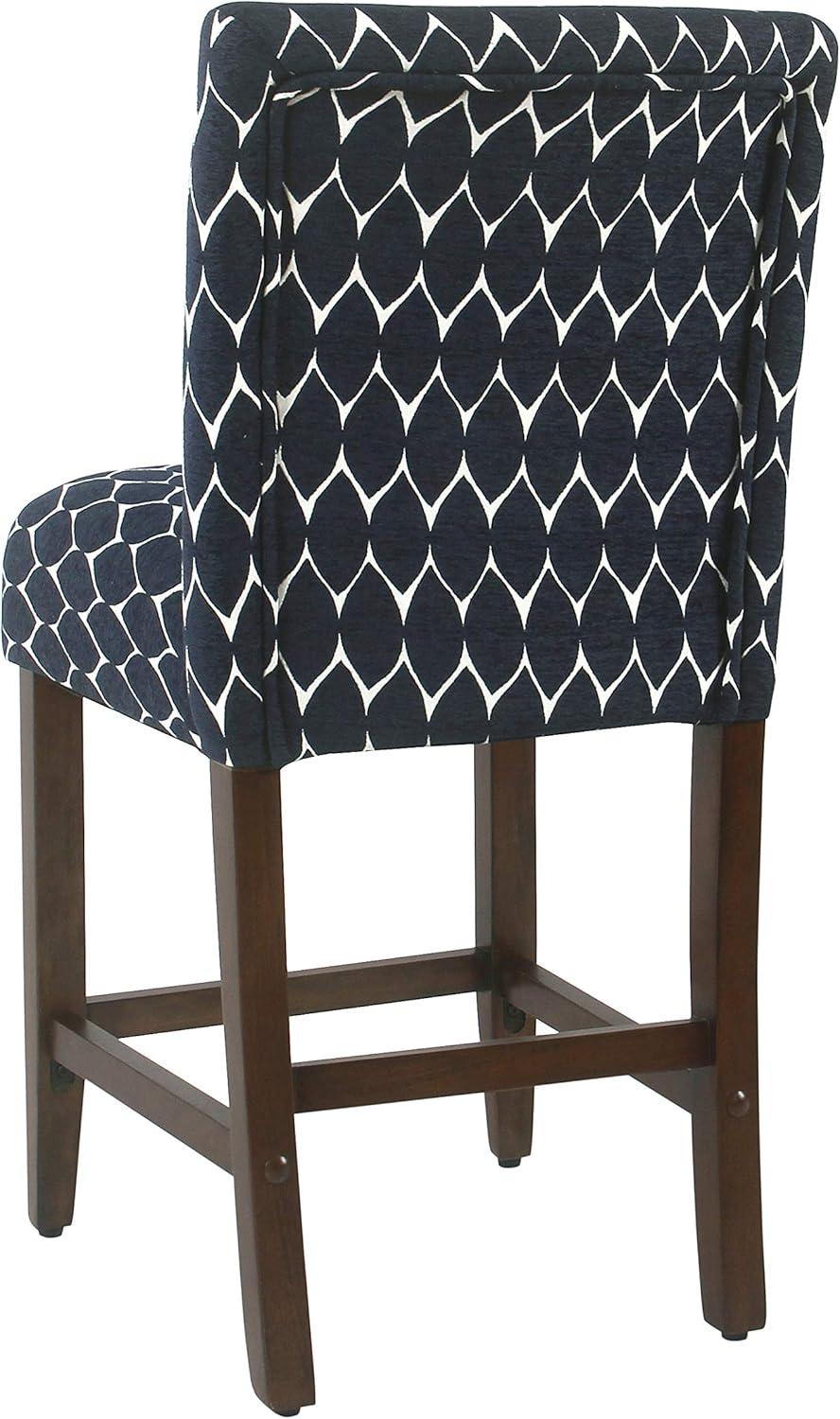 imageHomepop Home Decor Classic Counter Height Bar Stools 24 Inch Bar Stools Decorative Home Furniture Cream Mini Grid PatternTextured Navysingle Pack