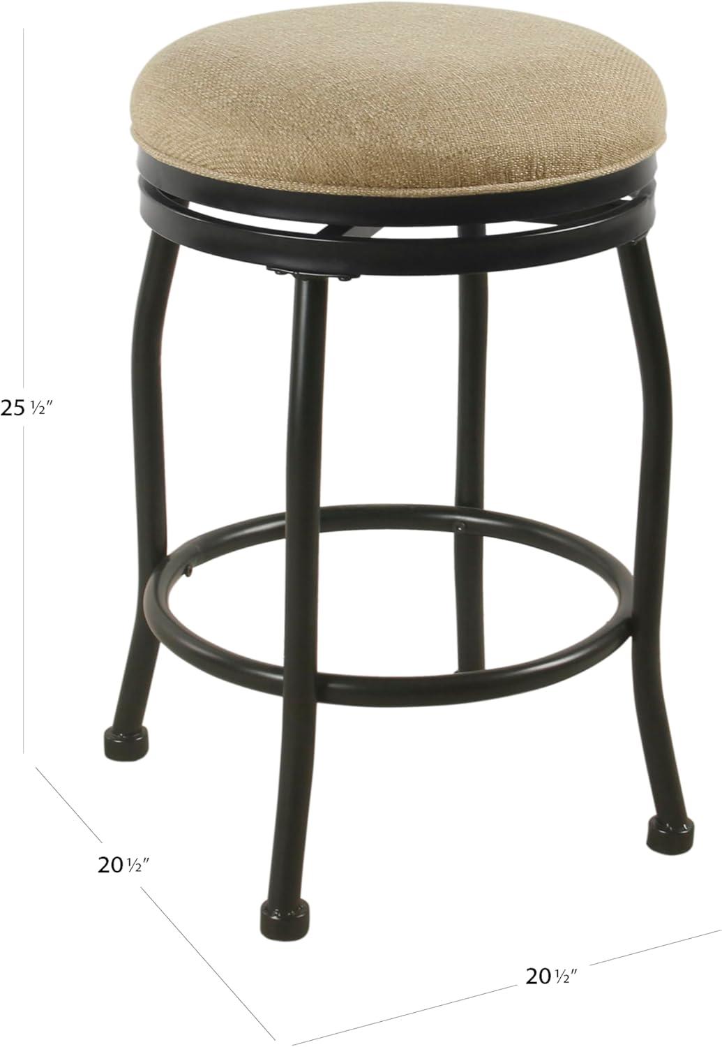 imageHomepop Home Decor Metal Counter Height Bar Stools 24 Bar Stools with Back Decorative Home Furniture Gray WovenFlax Brown